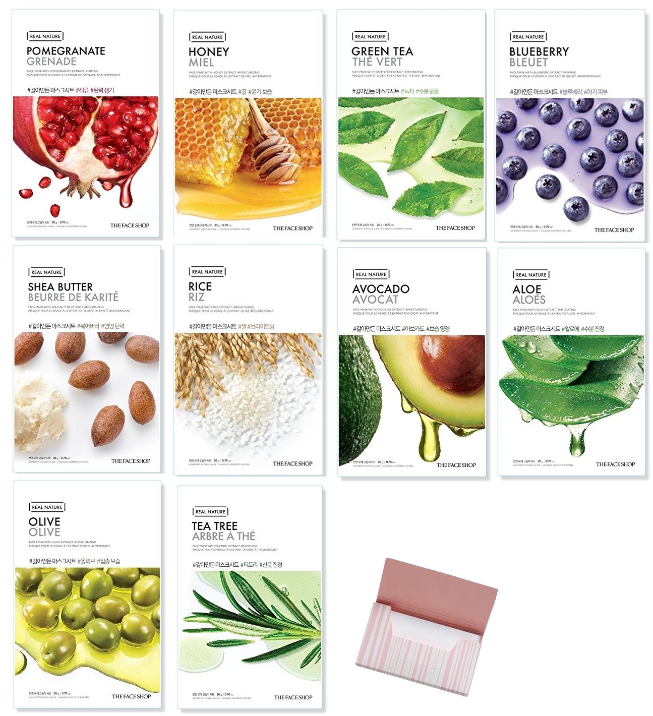 [The Face Shop] Real Nature Mask Sheet #Pomegranate (Pack of 3) | Shop ...